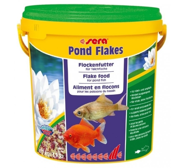 Sera Pond Flakes 10 Litri 1,7Kg Mangime in fiocchi per pesci laghetto