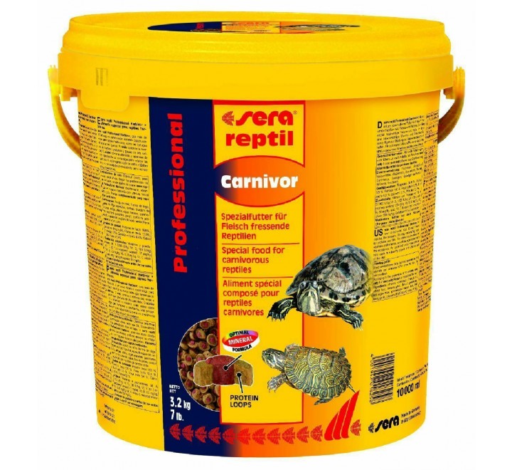 Sera reptil Carnivor 10 litri - Mangime per Rettili Carnivori 3.2 kg tartarughe