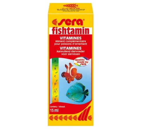 Sera Fishtamin 15ml Vitamine Pesci Acquari Dolce Marino