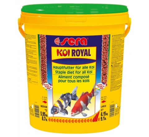 Sera Koi Royal Medium da 21 l - Mangime per lo sviluppo Carpe Koi 3,95 kg